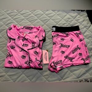 Brand New! Juicy Couture Pink and Black Pajama Set